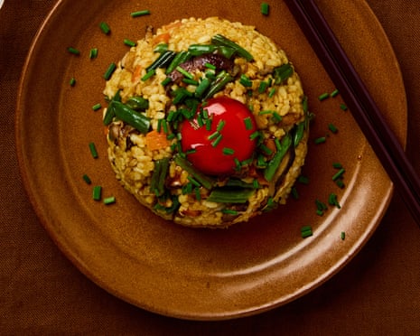 Meera Sodha's Japanese curry rice with soy-marinated yolk.