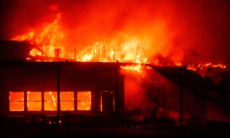 Aveson School of Leaders elementary school burns during the Eaton fire.