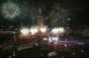 New Year’s fireworks in Warsaw