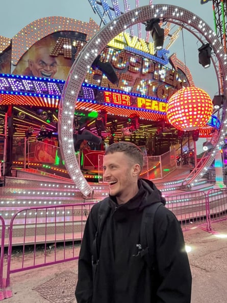 I Jordan outside Atmosphere Creator at Hull Fair.