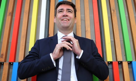 Andy Burnham before delivering a state of the leadership race speech in Leeds.