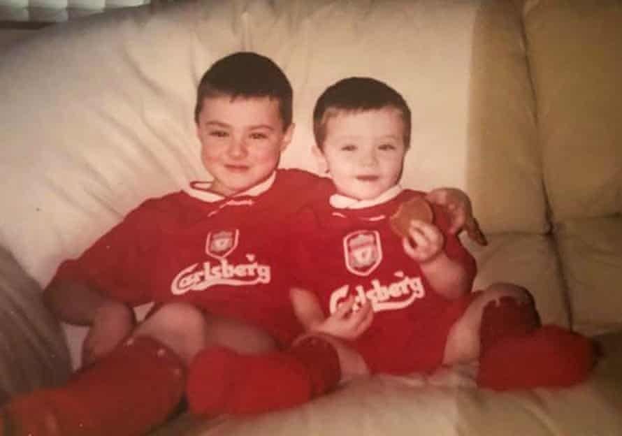 Aaron (left) and Lewis as kids growing up in South Wales.