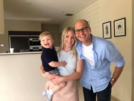 Michael McQueen and Hailey with their son.