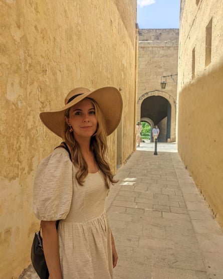 Amelia Tait on honeymoon in 2022.