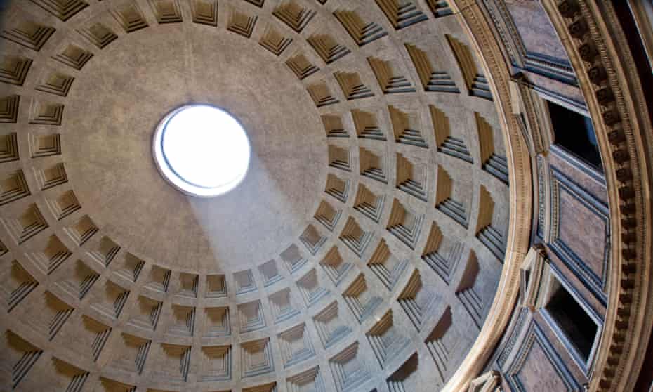 The strikingly modern-looking concrete dome of the Pantheon in Rome is 1,900 years old. 