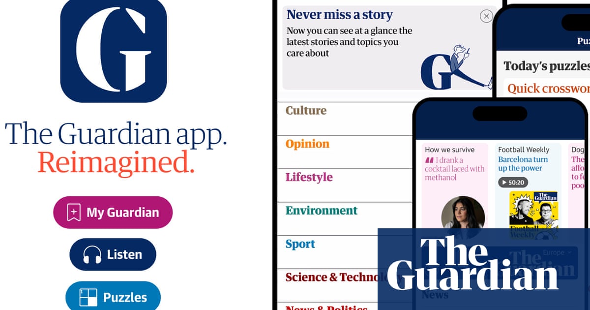The Guardian relaunches app and updates homepage design