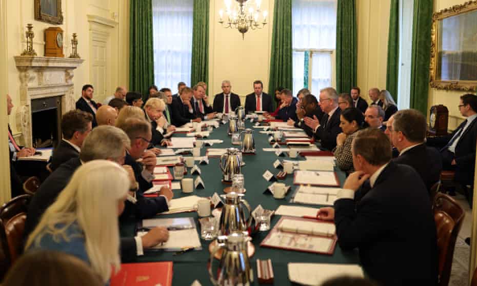 one rule for them boris johnson criticised for maskless cabinet meeting conservatives the guardian
