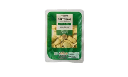 Tesco Italian Menu spinach and ricotta tortelloni for Filter 15 Feb 2025