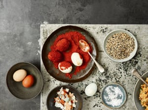 Fennel and lemon scotch eggs: rolling the boiled eggs in paprika gives the scotch eggs a seductive smoky note.