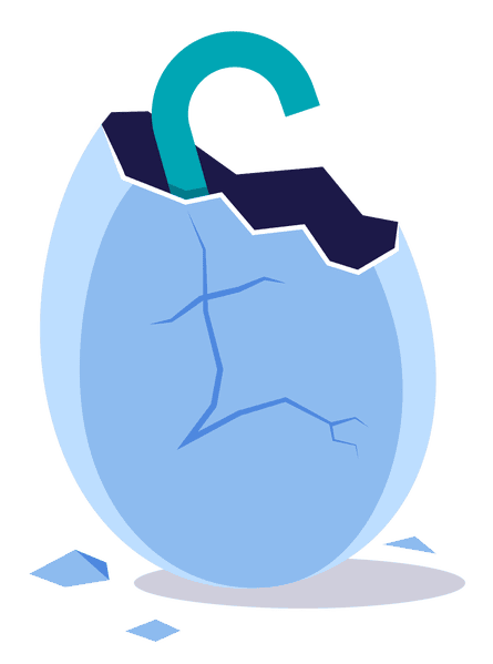 Casca de ovo protegendo o investimento financeiro