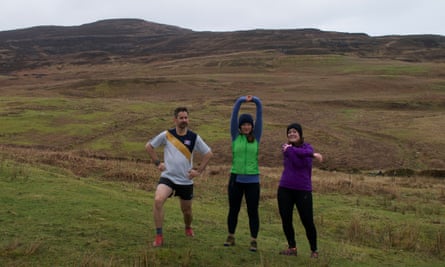The Eigg Running Club with the writer on the left.