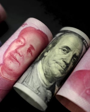 Chinese yuan and US dollar notes