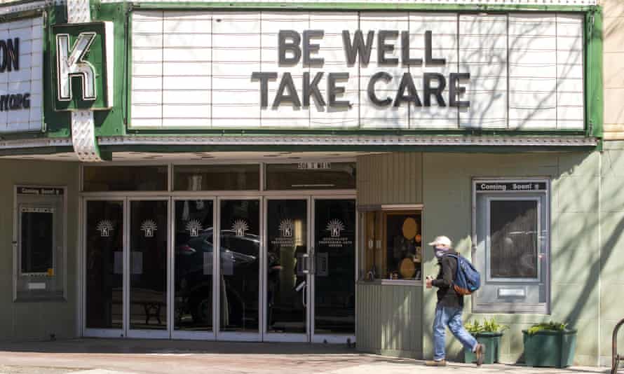 The Kenworthy Performing Arts Centre in Moscow, Idaho, during the coronavirus outbreak in April last year.