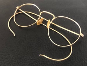 Newton-le-Willows, England A pair of 12-carat gold Hibo glasses that belonged to John Lennon