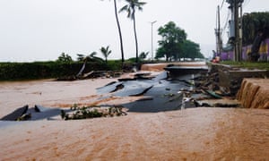 The flood destroyed the roads in Dili, East Timor.