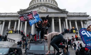 Supporters of Donald Trump storm the US Capitol in Washington DC.