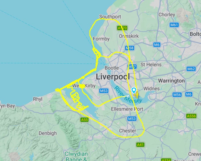 Airline pilot skywrites ‘I’m bored’ over north-west England
