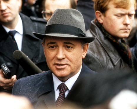 Mikhail Gorbachev being interviewed in Moscow, 1989.