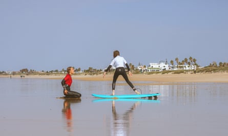 The author with Marina on the beach at El Palmar