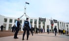 Australia politics live: pro-Palestine banners hung from Parliament house as protests converge