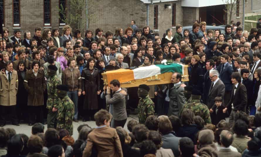 The funeral of Bobby Sands, a Provisional IRA member who died in Long Kesh prison following a hunger strike, 1981