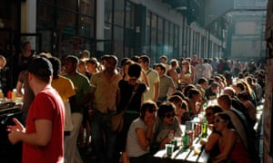 People outside a Cafe, Brick Lane, East London