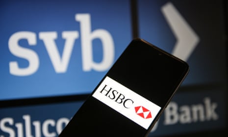 HSBC bank logo on mobile phone screen