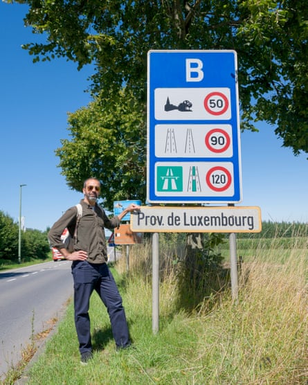 Steve Rose in Schmëtt at the Luxembourg-Belgium border.