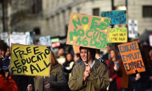 Students protesting against tuition fees