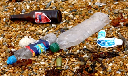 Rubbish left on a British beach.