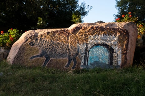 its fortified walls pierced with five gates dating back to the 16th century, and its hyenas, painted on a stone