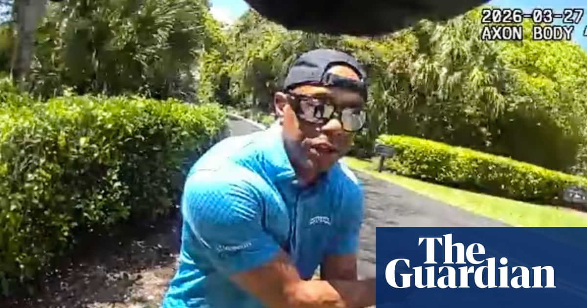 Bodycam footage shows moment Tiger Woods is arrested for DUI – video