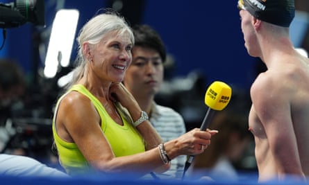 Sharron Davies has been working as a reporter at the Paris Games.