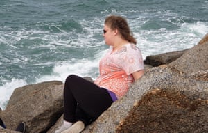 Morgan Tilly beside the ocean at Victor Harbor, South Australia during coronavirus lockdown.