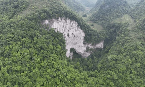 The tree-covered sinkhole in Leye County, Guangxi