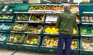 Produce aisle in supermarket