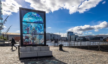 Game of Thrones stained glass window, Titanic Quarter.