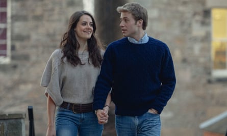 Meg Bellamy and Ed McVey in The Crown.