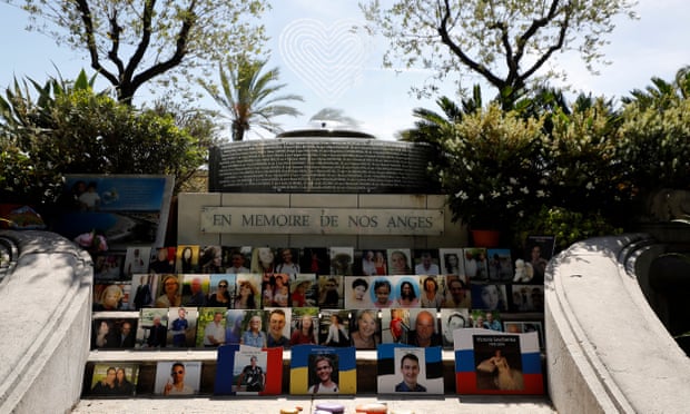 Victims memorial on the Promenade des Anglais in Nice, France.