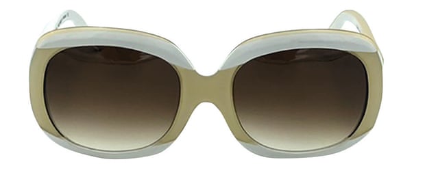 White and Beige Smooth White Sunglasses