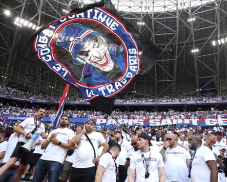 PSG fans make some noise in Budapest.