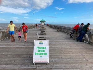 Folly Beach in South Carolina last weekend. Dr Fauci this week said that new localized outbreaks were ‘inevitable’ as mitigation measures are relaxed.