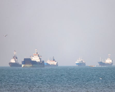 Vessels in the strait of Hormuz near Bandar Abbas, Iran