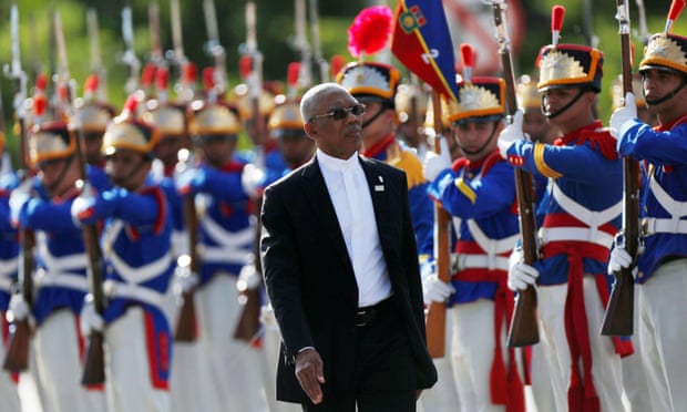 Guyana’s president, David Granger, in Brasília, Brazil