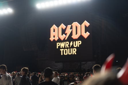 The crowd at Accor Stadium on Tuesday begins to build as AC/DC prepare to take the stage at Accor Stadium.