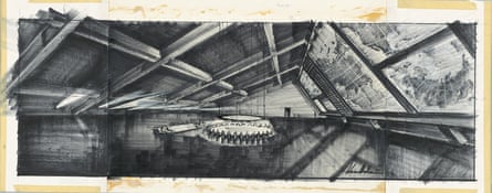 The final concept for the War Room in Dr Strangelove.