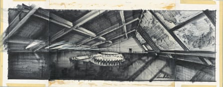 Final concept for the war room in Dr. Strangelove.