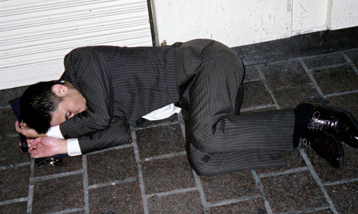 Image result for Japanese Workers sleeping street