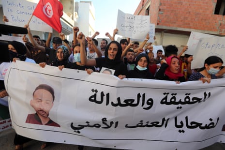 A protest against police violence in Tunisia