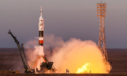 Soyuz-FG rocket carrying Soyuz MS-11 spacecraft launched from Baikonur Cosmodrome, KAZAKHSTAN, DECEMBER 3, 2018